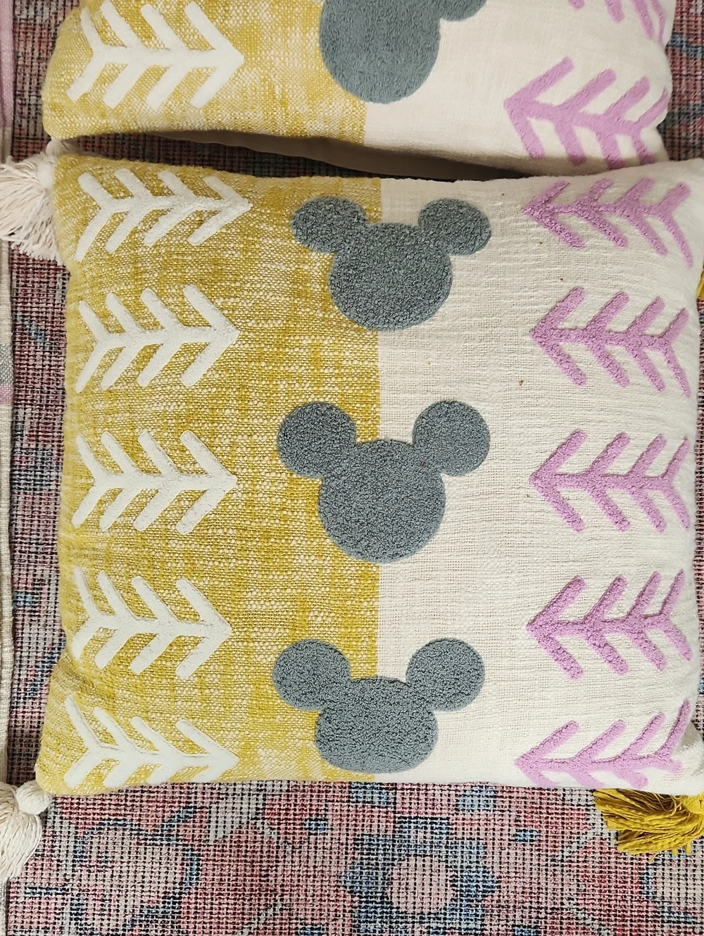 Disney Home Throw Blanket With 2 Pillows Set Mickey Mouse Icon